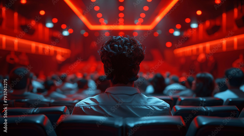 Murmurs and whispers fill the air as the anticipation builds, mingling with the scent of buttered popcorn and stale soda Murmurs and whispers fill the air as the anticipation builds, mingling with the scent of buttered popcorn and stale soda