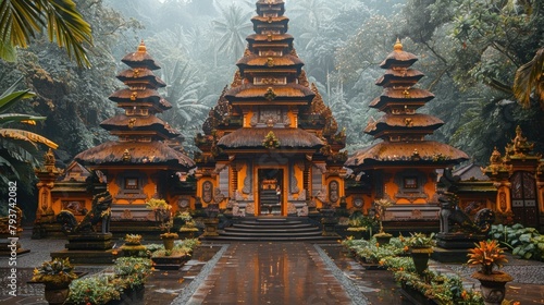 temple on tropical island Bali Indonesia. photo