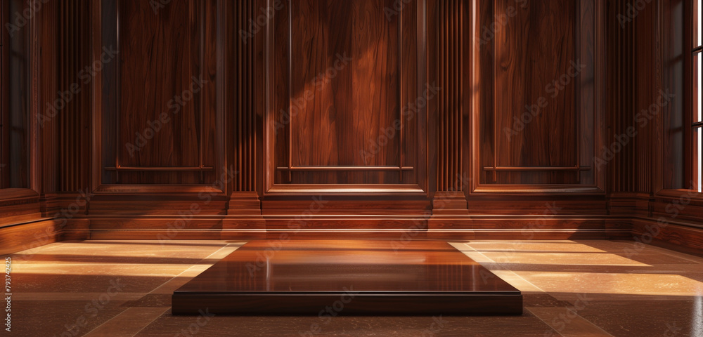 Timeless 3D product display in mahogany, designed to provide a classic backdrop for showcasing traditional products. Timeless 3D product display in mahogany, designed to provide a classic backdrop for showcasing traditional products.