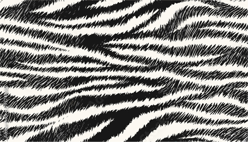 Zebra skin texture black and white fabric background