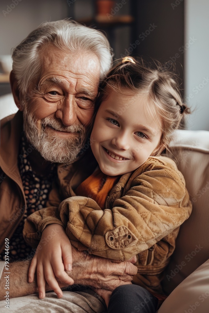 granddaughter hugs grandfather granddaughter hugs grandfather