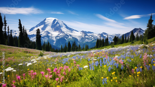 alpine meadow in the mountains © farzana