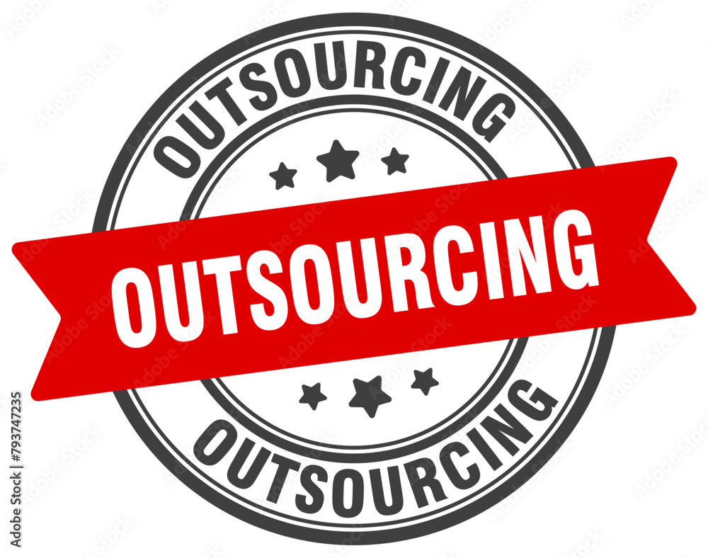 outsourcing stamp. outsourcing label on transparent background. round sign outsourcing stamp. outsourcing label on transparent background. round sign