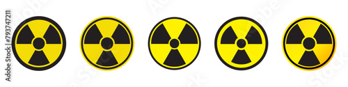 Radiation symbol. Radioactivity alert sign.