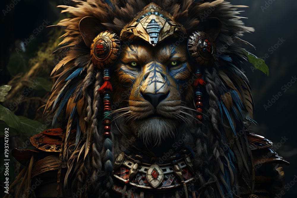 Lion In tribal style