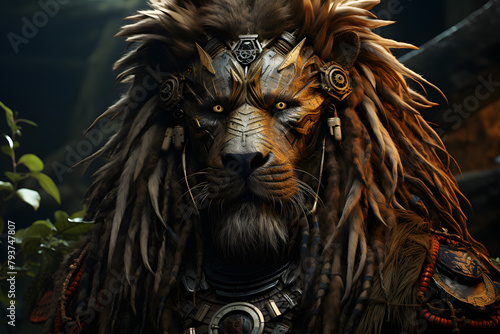 Lion In tribal style © Dicky