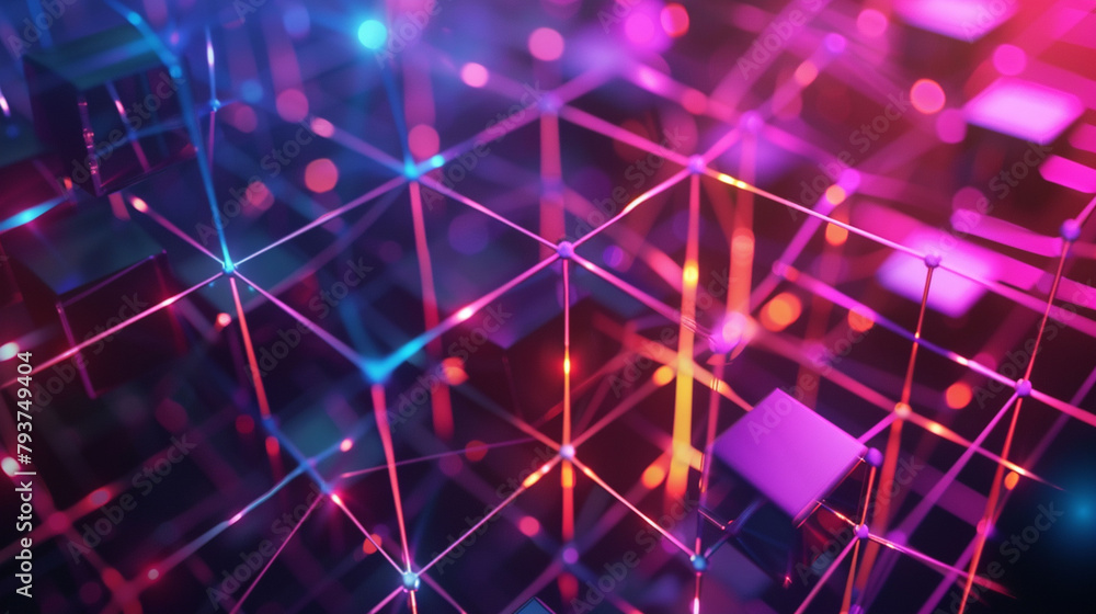 Abstract cubes modern 3d render geometric background