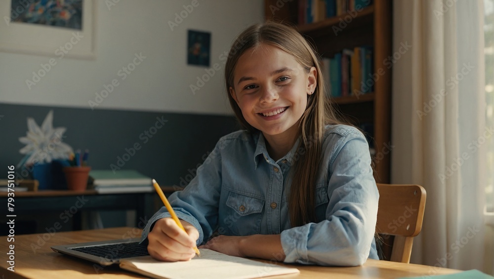 Distance learning online education. Schoolboy studying at home with digital tablet. School homework. Distance learning online education. Schoolboy studying at home with digital tablet. School homework.
