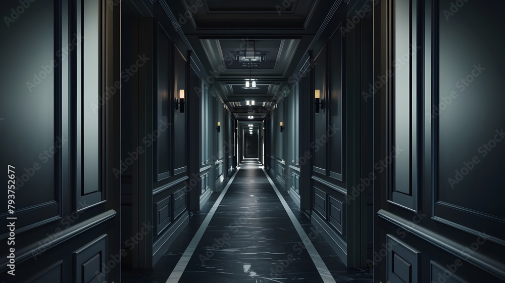 Mysterious and Elegant Dark Architectural Corridor Mysterious and Elegant Dark Architectural Corridor