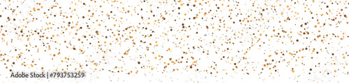 Golden confetti on transparent background. Gold dust flying in air. Vector illustration. photo