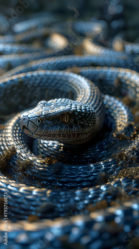 Hypnotic Serpentine Basilisk Coiled in Holographic Labyrinth on Isolated Background