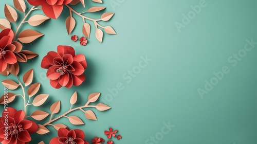 colored paper flowers wallpaper on background, spring summer background photo