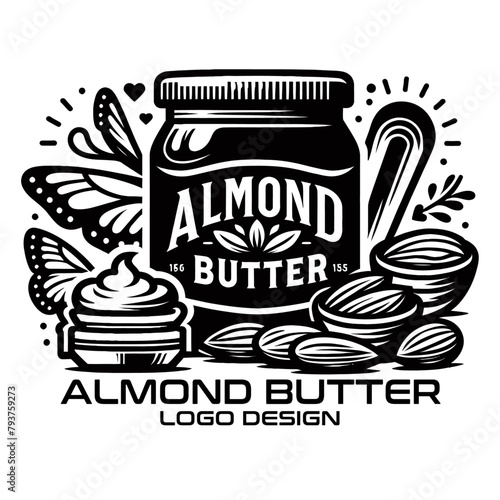 Almond Butter Vector Logo Design