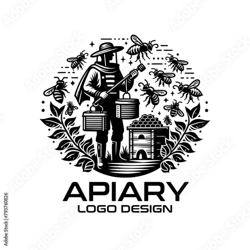 Apiary Vector Logo Design photo