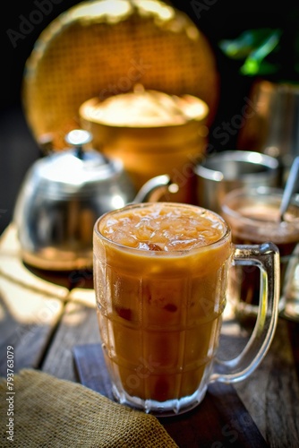 Cha Yen ,Thai Iced Tea, Traditional Thai tea with sweetened condensed