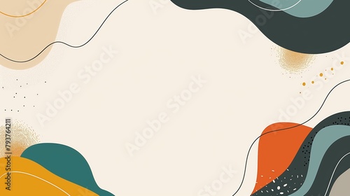 minimalistic organic shapes background with muted color. organic curved geometric elements