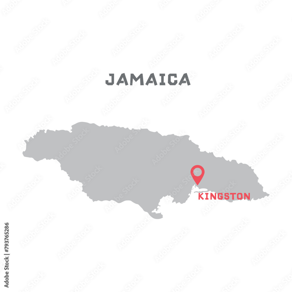 Jamaica Vector Map Illustration Country Map Silhouette With Mark The jamaica-vector-map-illustration-country-map-silhouette-with-mark-the