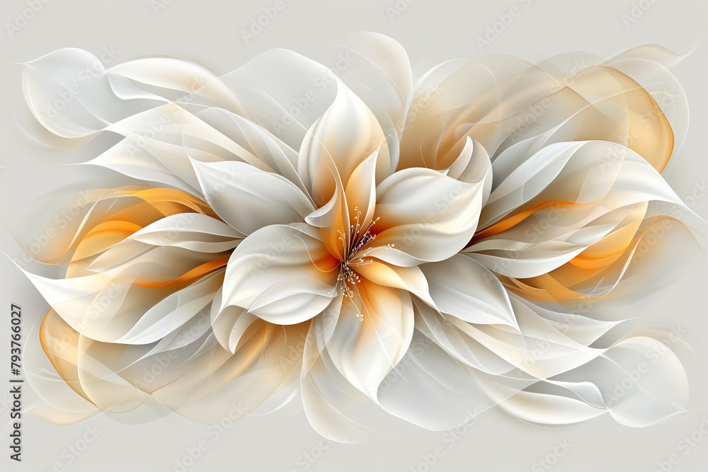 Fototapeta premium abstract frangipani flower isolated on white Generative AI