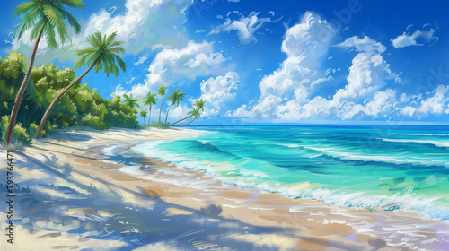 Tropical Oasis: Relaxing Paradise Background © William