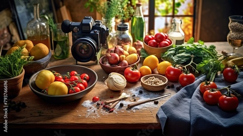 Create a mouthwatering food image highlighting fresh ingredients