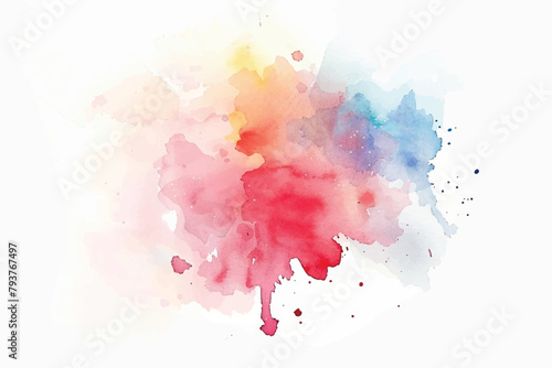 vibrant watercolor masterpiece takes center stage on a clean white canvas.