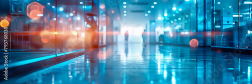 Blurred Hospital Corridor, Modern Healthcare Facility, Abstract Light and Space