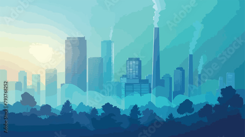 Carbon dioxide emissions reduction in the city. vector