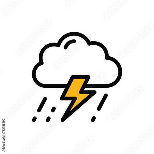 Lighting Rain vector icon