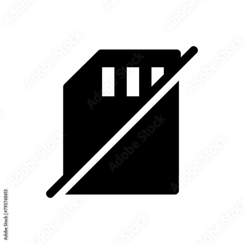 Memory card or SD Card port style vector icons are unreadable and unconnected isolated on a blank background. Editable and color-changing. ... photo