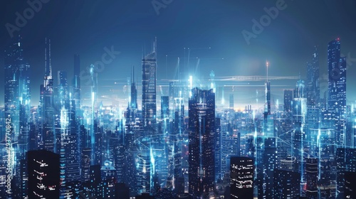 A futuristic city skyline symbolizing technological advancements and the evolution of modern business landscapes.
