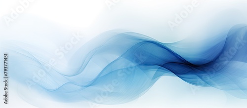 Blue abstract waves on white backdrop