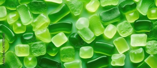 Close up of a mound of emerald jelly bears photo