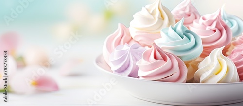 Colorful bowl of icing on table