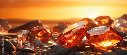 Red diamonds on rough rocks