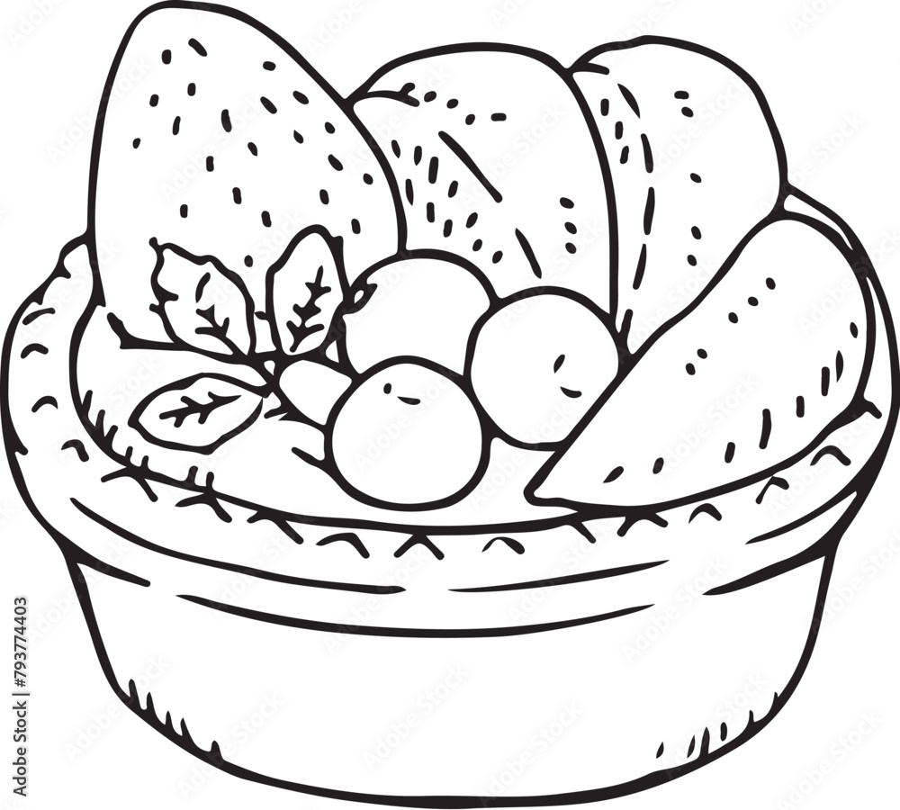 フルーツタルト線画 フルーツタルト線画
