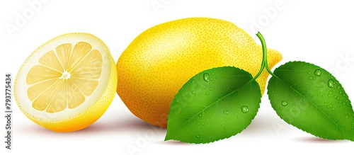 Close lemon slice leaves