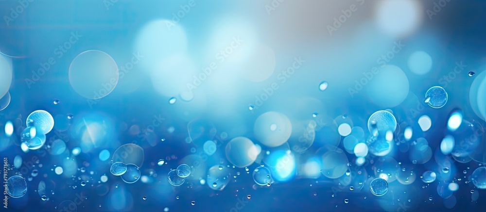 Blue background with sparkling bubbles and light Stock Illustration ...