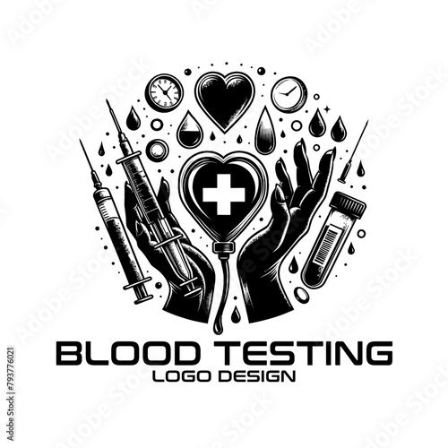 Blood Testing Vector Logo Design