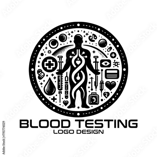 Blood Testing Vector Logo Design