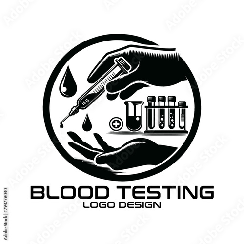 Blood Testing Vector Logo Design