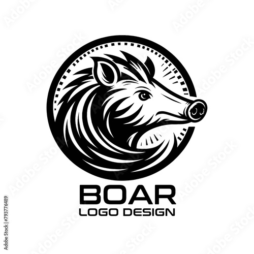 Boar Vector Logo Design photo