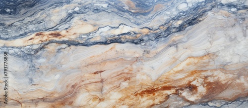 Close up of intricate brown and white marble slab