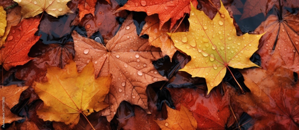 Leaves scattered on the ground Leaves scattered on the ground