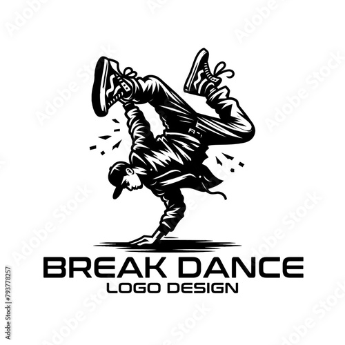 Break Dance Vector Logo Design