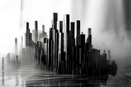 Dramatic Kinetic Urban Cityscape Silhouettes Emphasizing Negative Space and Modern Architectural Structures