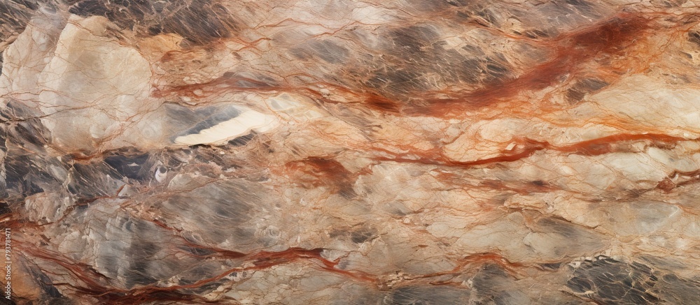 Marble slab featuring red and white pattern Marble slab featuring red and white pattern