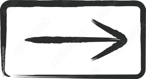 ミニ標識の筆書き単品イラスト　一方通行