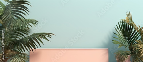 Tv Screen on Table with Potted Plant