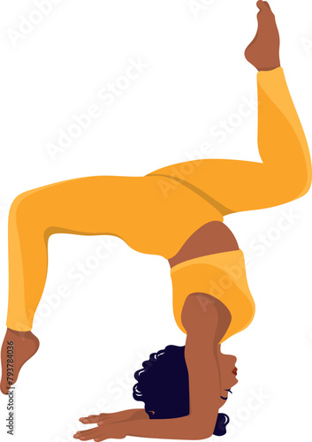 Black girl doing yoga headstand