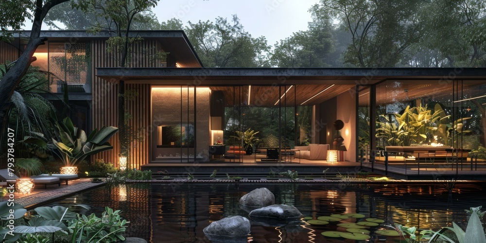 The beauty of modern architecture surrounded by nature The beauty of modern architecture surrounded by nature